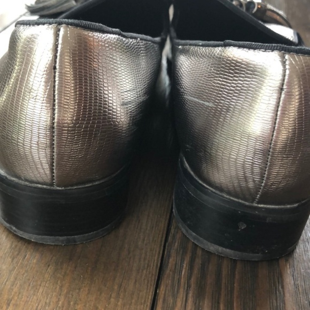 Bevivo Silver/black tasseled women’s slide loafers - Picture 8 of 8
